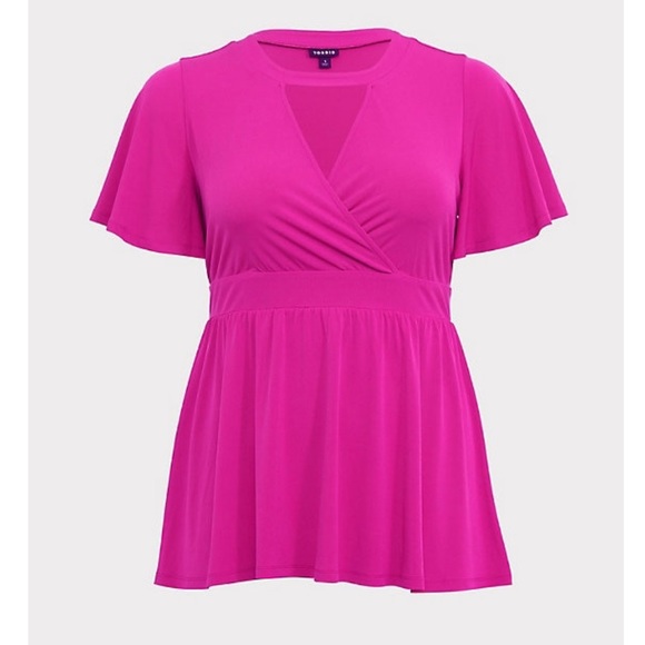 FUCHSIA STUDIO KNIT CHOKER TOP - Picture 4 of 5